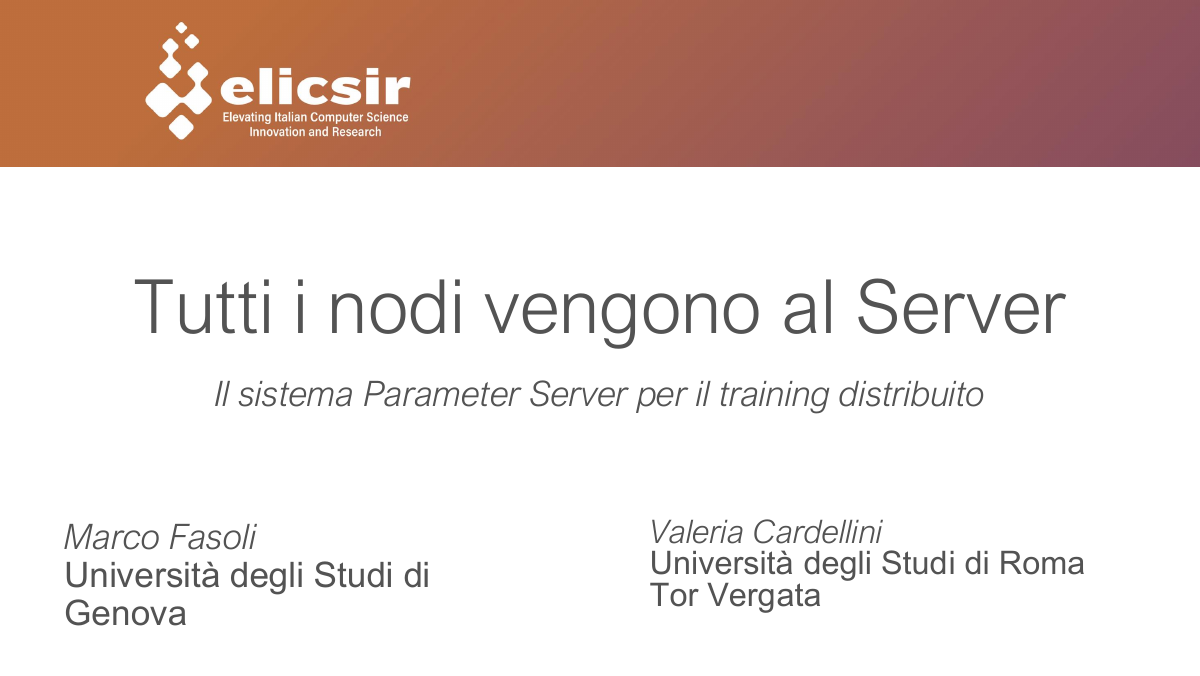 First page or slide of Tutti i nodi vengono al server, Distributed Machine Learning